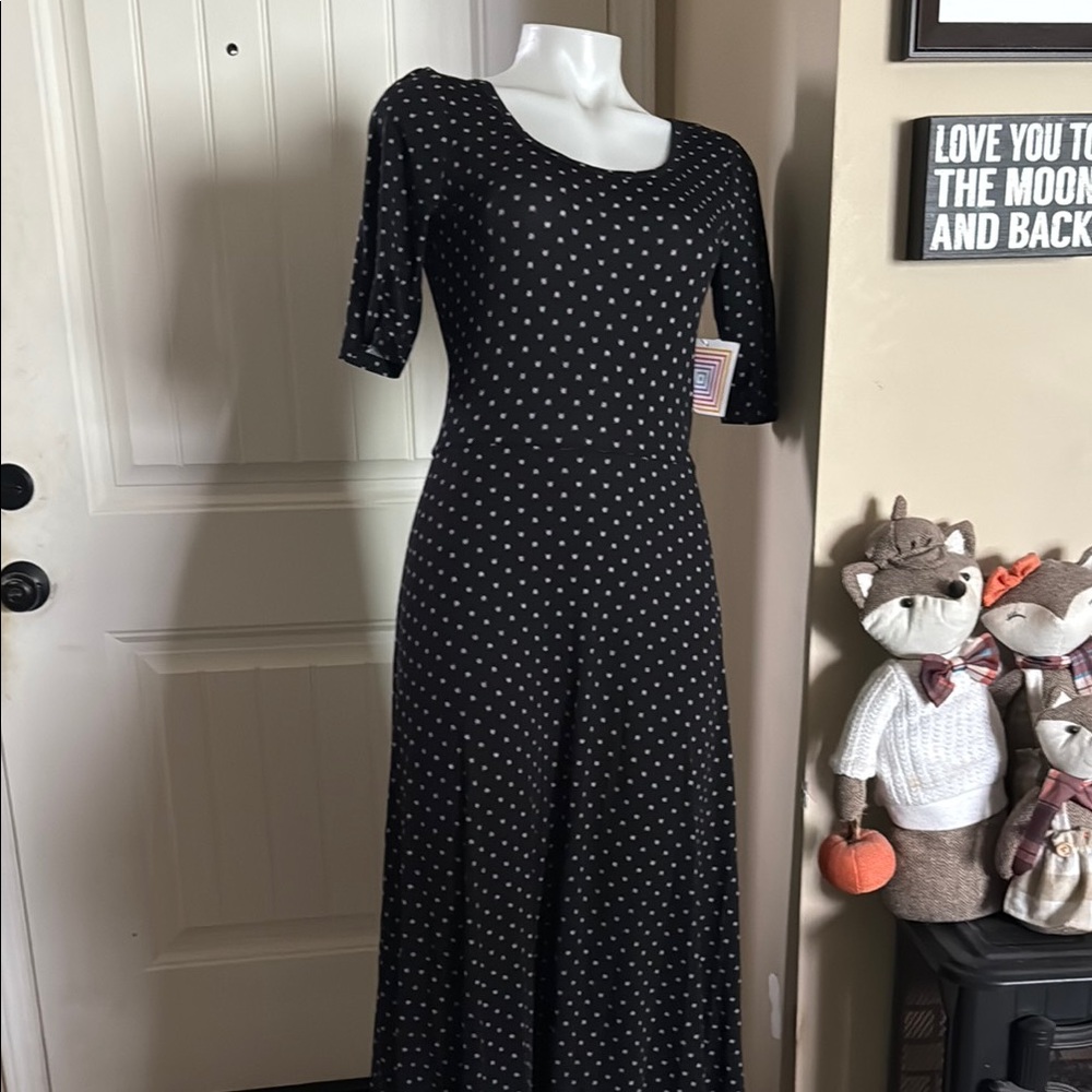 Black and White Scoop Neck Short Sleeve Sundress